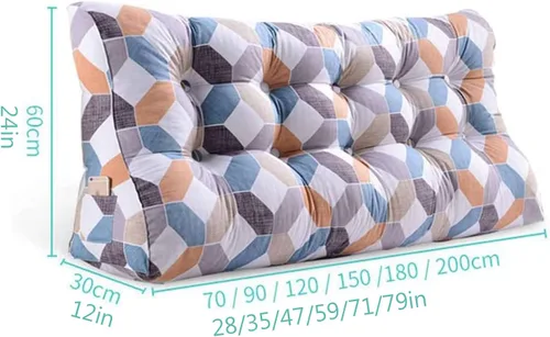 Vista 6 de CAMZ Almohada de lectura triangular de cabecera grande, almohada de posicionamiento individual, matrimonial, Queen King, almohada de apoyo