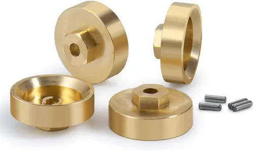 Vista 7 de RCLions 4 unids Heavy Duty latón rueda hexagonal adaptador 0.197 in para AXIAL SCX24 AXI90081 AXI00001 AXI00002 1:24 RC Crawler Actualizaciones