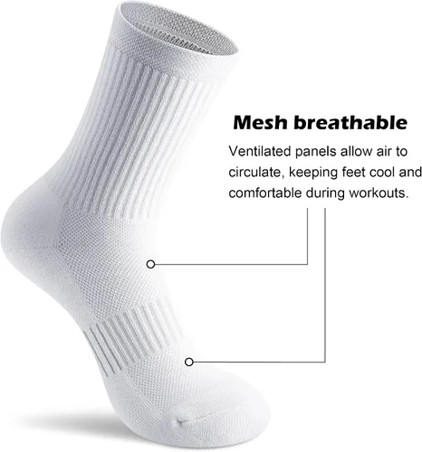 Vista 5 de Gonii Crew Socks Women Hiking Running Athletic Cushioned Compression Socks 5-6 Pairs