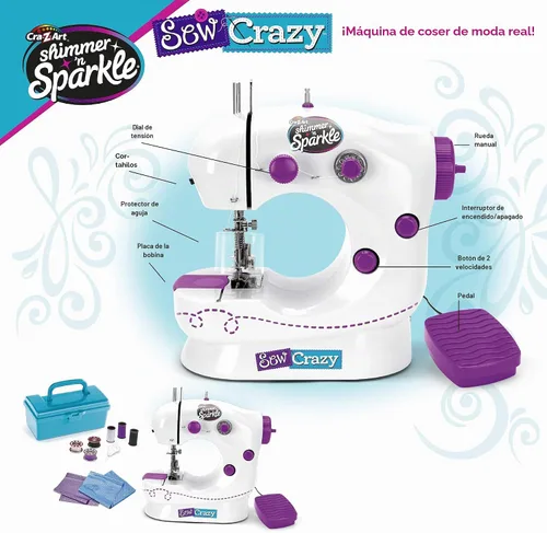 Vista 2 de Coser máquina de coser loca con diadema mágica de lentejuelas NUEVO
