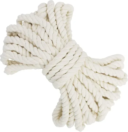 Vista 12 de Cuerda de macramé de 0.197 in x 22 yardas, cuerda gruesa de hilo de algodón natural, cuerda de colores para colgar plantas de macramé, para colgar