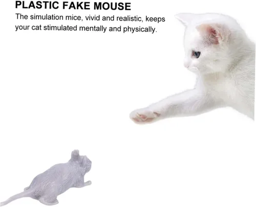 Vista 7 de BESPORTBLE 10pcs Halloween Plastic Fake Mouse Prank Realistic Simulation Mice Gray Tricky for Spooky Party Decorations and