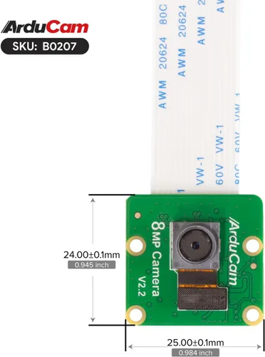 Vista 3 de Arducam para Raspberry Pi Módulo de cámara V2-8 megapíxeles, cámara 1080p IMX219 Raspberry Pi 5