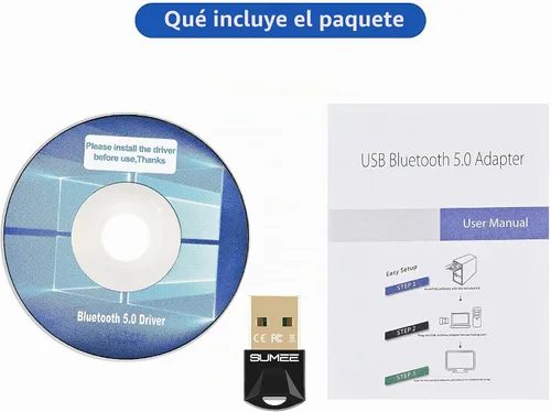 Vista 7 de Adaptador USB Bluetooth 5.0 dong, transmisor inalámbrico Bluetooth receptor para PC, portátil, computadora de escritorio, música estéreo, música