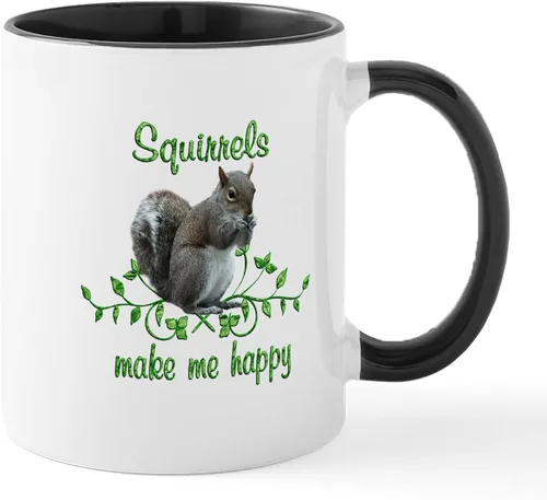 Vista 31 de CafePress Taza navideña de ardilla de 11 oz (11.0 fl oz) taza de café de cerámica