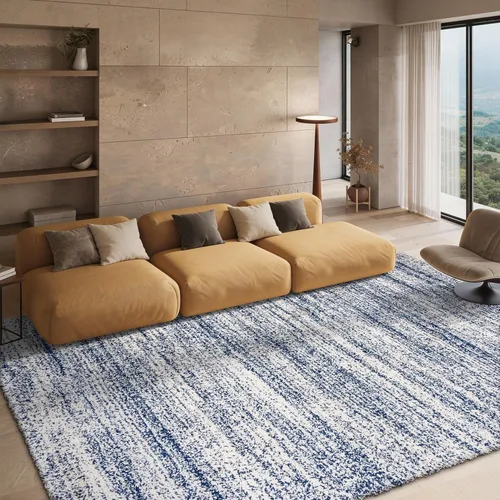 Vista 22 de SAFAVIEH Hudson Shag Collection - Alfombra decorativa de 2 x 3 pies, color marfil y azul marino, no desprende pelusa y de fácil cuidado, 2 pulgadas
