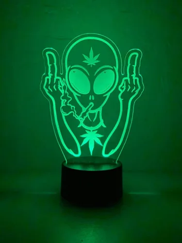 Vista 15 de 420 hojas 3D LED lámpara de mesa luz nocturna ilusión visual óptica decoración del hogar iluminación