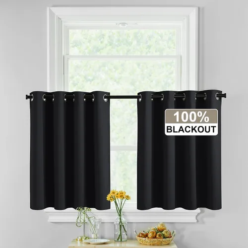 Vista 38 de RYB HOME - Cortinas para armario de 36 pulgadas, cortinas para oscurecer la habitación con ojales resistentes a la oxidación, cortinas de Aqua
