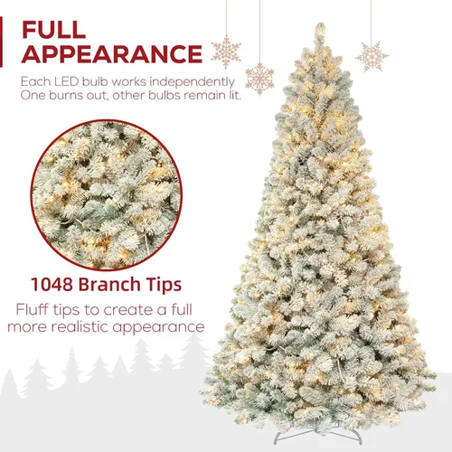 Vista 2 de Hykolity Árbol de Navidad de 7 pies con 300 LED blancos cálidos Árbol básico blanco cálido