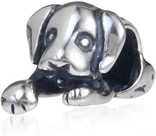Vista 6 de Lucky Dog conejo encanto 925 plata esterlina Animal Beads Pet Charms para pulsera de Pandora encantos Perro