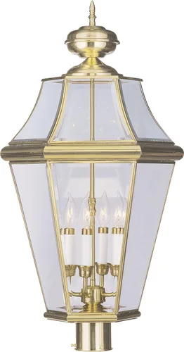 Vista 3 de Livex Lighting 2368-04 Georgetown - Cabezal de poste para exteriores con 4 luces, color negro