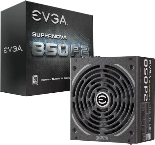 Vista 12 de EVGA Supernova 1200 P2 80+ Platinum, 1200W Modo ECO Totalmente Modular NVIDIA SLI y Crossfire Ready, 10 años de garantía, Fuente de alimentación