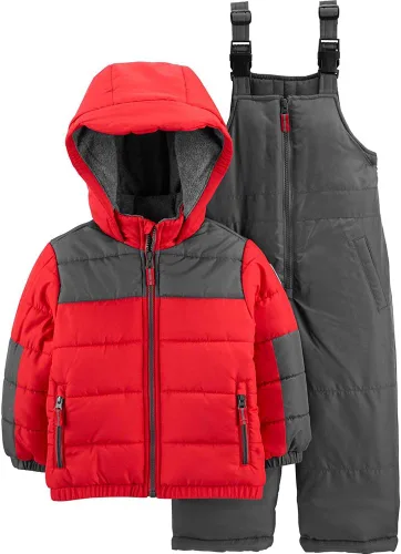 Vista 11 de OshKosh B'Gosh Conjunto de chaqueta de esquí y peto de nieve para niños Azul