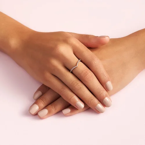 Vista 6 de PANDORA Jewelry - Anillo de circonita cúbica brillante en rosa, Metal, Zirconia cúbica