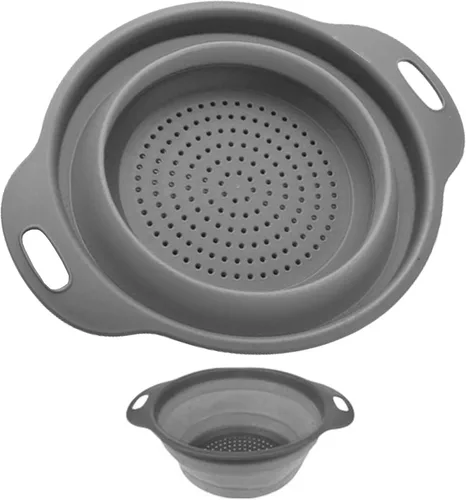 Vista 7 de 1 colador plegable de silicona para fregadero de cocina de 11.8 pulgadas