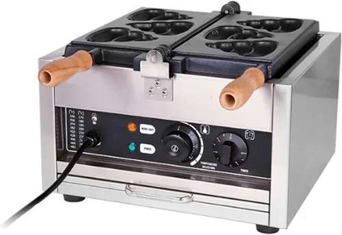Vista 9 de Máquina de gofres eléctrica comercial, cuerpo de acero inoxidable, control de temperatura de 122.0-482.0 °F, temporizador, luces indicadoras