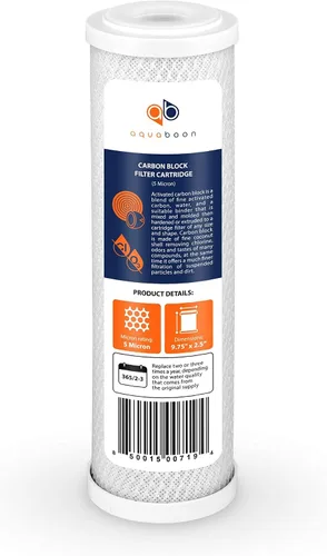 Vista 8 de Aquaboon Juego de 2 cartuchos de filtros de agua de 5 micrones, 10 x 2.5 pulgadas, compatible con WHKF-WHWC, P5, WHKF-GD05