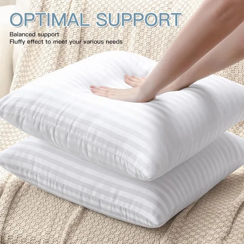 Vista 4 de OTOSTAR Paquete de 4 almohadas impermeables de alta calidad, 20 x 20 pulgadas, rellenos de almohada decorativos a rayas para exteriores, rellenos