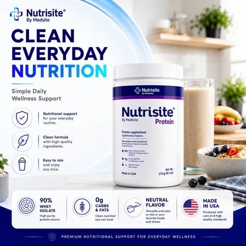 Vista 4 de Nutrisite Proteína de suero en polvo 90% – Proteína en polvo sin sabor para niños y adultos, cero carbohidratos, sin gluten y sacarosa, fácil