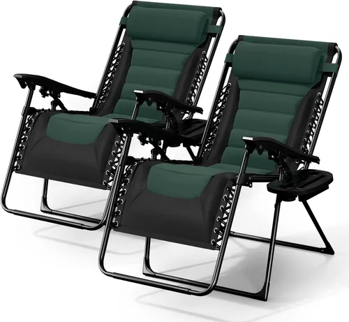 Vista 16 de Nestl Silla acolchada de gran tamaño de gravedad cero, silla de salón Gris / Negro