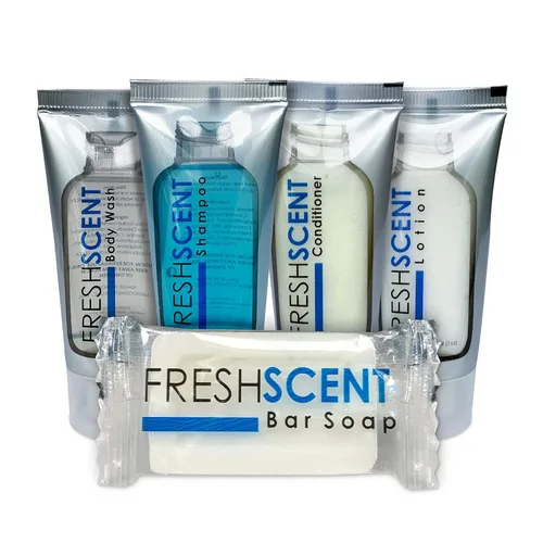 Vista 4 de Freshscent Loción 1oz (100 Pack) Tamaño de viaje del hotel, Amenidades a granel y artículos de tocador para la hospitalidad