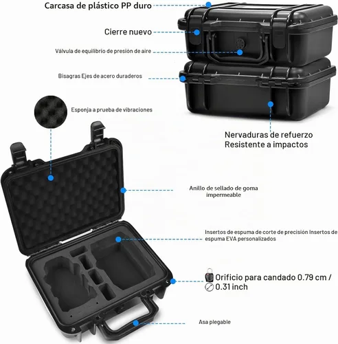 Vista 3 de Lekufee - Carcasa rígida compacta y portátil, resistente al agua, compatible con accesorios para Dron DJI Mini 2 y Mavic Mini 2.