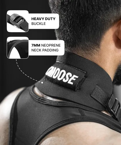 Vista 5 de DMoose Fitness Brazo Blaster para bíceps y tríceps – Aluminio resistente, acolchado suave para el cuello y correas ajustables – Soporte de rizo