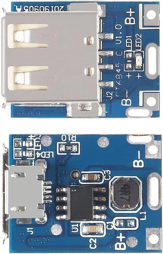 Vista 3 de AITRIP 20 unids Boost Step Up 5V 1A Módulo de fuente de alimentación de batería de litio Placa de protección de carga 134N3P DIY cargador USB