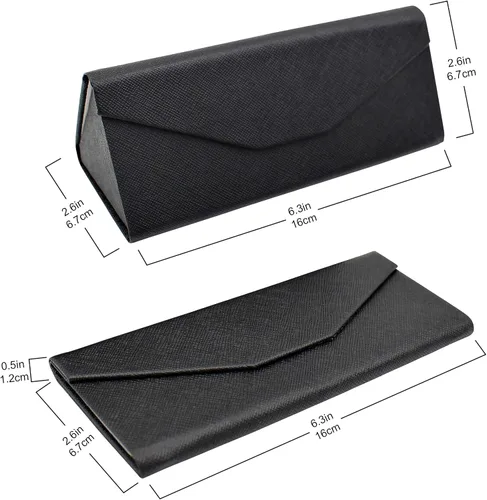 Vista 124 de Real Sic Funda para lentes de sol para hombres y mujeres, soporte magnético plegable para lentes de sol, inspirado en el color sólido