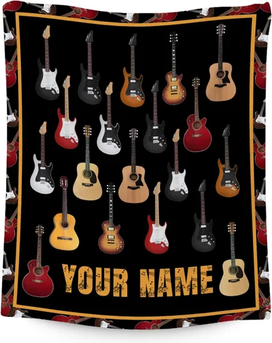 Vista 12 de Mercuryelf Manta de guitarra, suave, mullida y cálida, manta pequeña de 30 x 40 pulgadas para regazo y cuna, regalo para los amantes de la guitarra