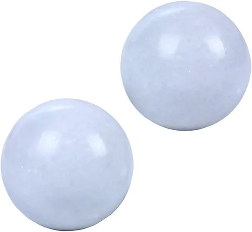 Vista 5 de Angry Mole - Pelotas Baoding de mármol natural de 2 pulgadas, bolas de salud de masaje chino para terapia de ejercicio de mano y alivio del estrés