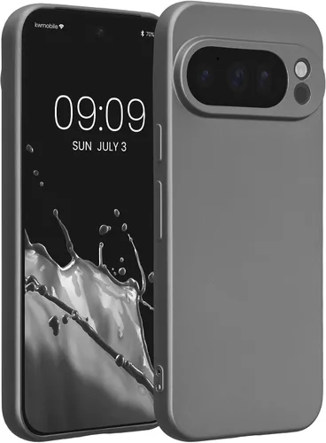 Vista 125 de kwmobile Funda compatible con Google Pixel 9 - Funda protectora delgada de TPU para teléfono - Acabado mate suave - Piedra antigua