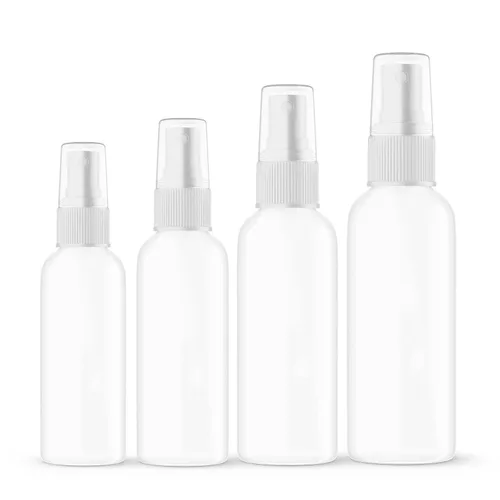 Vista 12 de SEVENHEAD Botella atomizadora de aceite esencial de plástico de 2.0 fl oz, 2 onzas, tres colores, transparente, blanco, ámbar, botella pequeña
