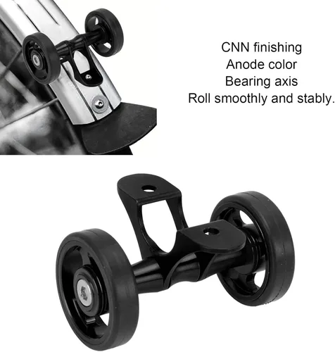 Vista 2 de Zunate Easywheel - Ruedas traseras dobles para bicicleta plegable Brompton, montaje de rodillo de extensión de guardabarros de bicicleta, aleación