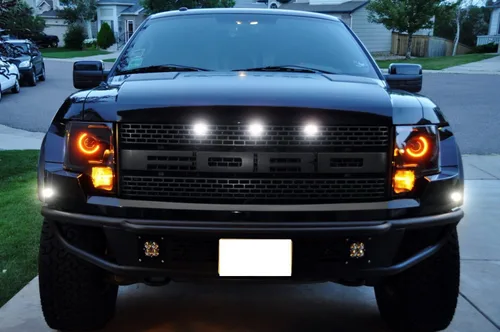 Vista 4 de iJDMTOY Luces de carrera completas de 7 piezas con lente transparente 84-SMD LED y luces de posición laterales delanteras/traseras compatibles