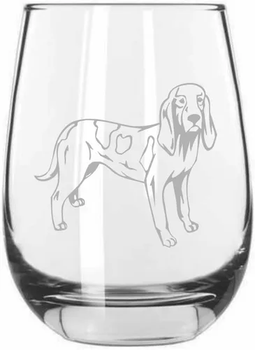 Vista 104 de Shar Pei (chino) - Vaso de vino sin tallo grabado para perro, 15.25 onzas