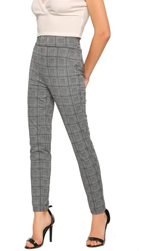 Vista 4 de SweatyRocks - Leggings de estilo informal para mujer, pantalones de trabajo elásticos de cintura alta