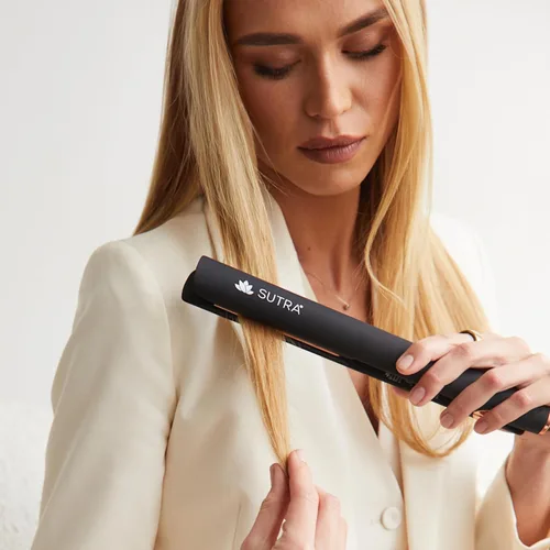 Vista 6 de Sutra Plancha plana profesional IR2 – Plancha de pelo infrarroja iónica con temperatura ajustable, apagado automático y cable giratorio – Plancha