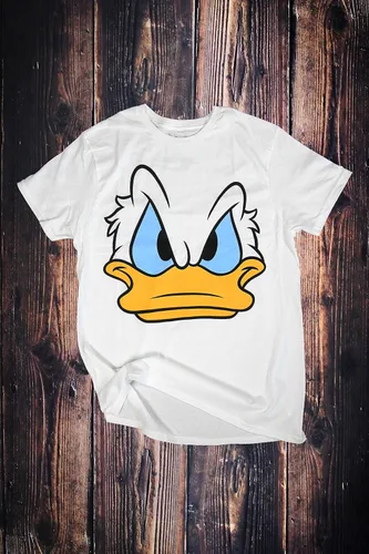 Vista 2 de Disney Camiseta para hombre adulto de Mad Donald Duck Blanco