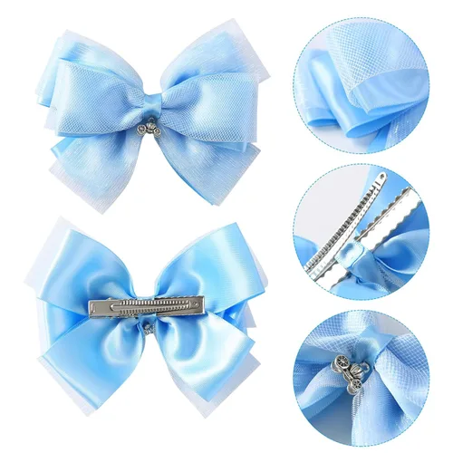 Vista 3 de Pinzas para el pelo de princesa para mujer, accesorios para el cabello de hadas de 5 pulgadas, color azul