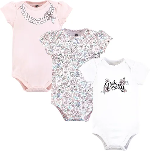 Vista 298 de Hudson Baby baby-girls Cotton Bodysuits 3-pack