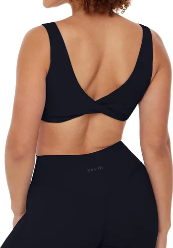 Vista 5 de FlexFlow Collection Women's Twist-Front Moisture-Wicking Reversible Padded Sports Bra Low Impact Yoga Bra