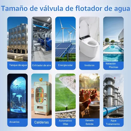 Vista 7 de Válvula de flotador de pulso de agua de entrada superior Aquapulse de 1/2 pulgada, sistema automático de control de nivel de agua, mini válvulas