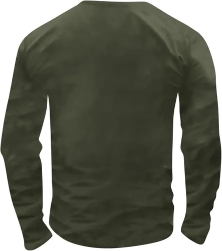 Vista 2 de Camiseta gráfica para hombre, camiseta retro desgastada, manga larga, cuello redondo, ropa deportiva impresa, cómoda, blusas deportivas elegantes