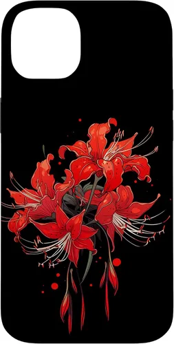 Vista 15 de iPhone 16 Red Spider Lily Funda de anime de manga estética japonesa japonesa