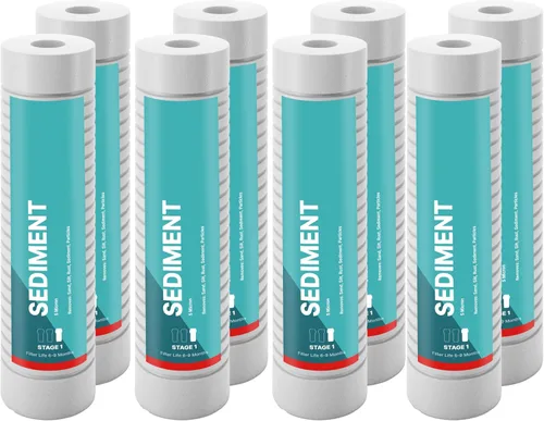 Vista 14 de NU Aqua Reemplazo de filtro de sedimentos de ósmosis inversa – Cartucho universal de sistema de filtración de agua RO de 10 pulgadas de 5 micras – 1