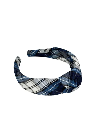 Vista 40 de Diadema anudada de 1.25 pulgadas, uniforme escolar, a cuadros, acolchada, con nudo en la parte superior, diadema de uniforme (cuadros 120)