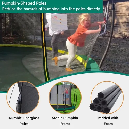 Vista 5 de 1400LBS 6FT 8FT 10FT 12FT 14FT Springless Trampolines for Kids and Adults, ASTM Approved Outdoor Trampoline with Enclosure Net, Backyard Trampoline