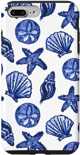Vista 12 de Funda azul para iPhone 16, diseño de conchas marinas náuticas para nieta costera