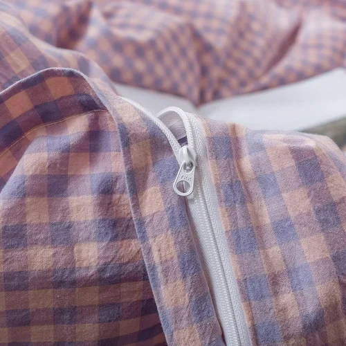 Vista 263 de mixinni Juego de funda de edredón vintage a rayas, tamaño twin, juego de ropa de cama de 3 piezas, 100% algodón lavado, suave y transpirable, funda